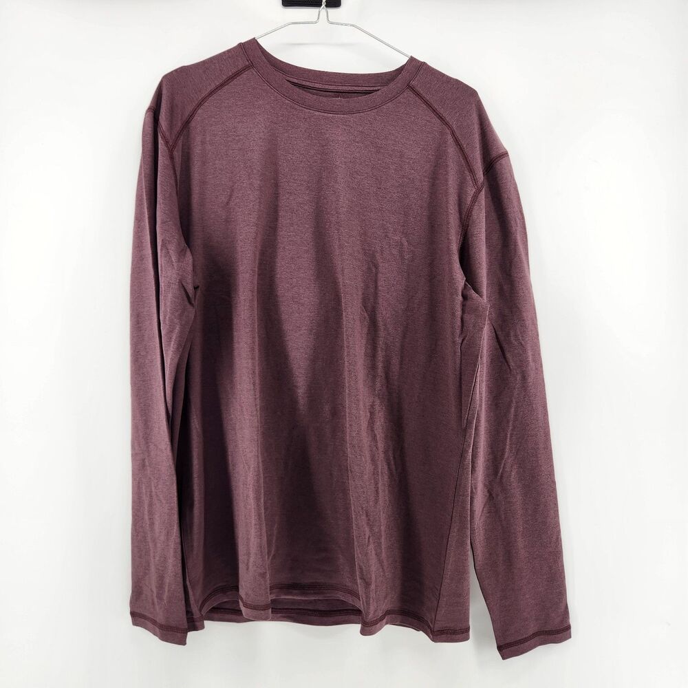 01 Algo Men's Large Purple‎ Long Sleeve AlgoFlex Phillip Tee T-Shirt 2.0 NWOT